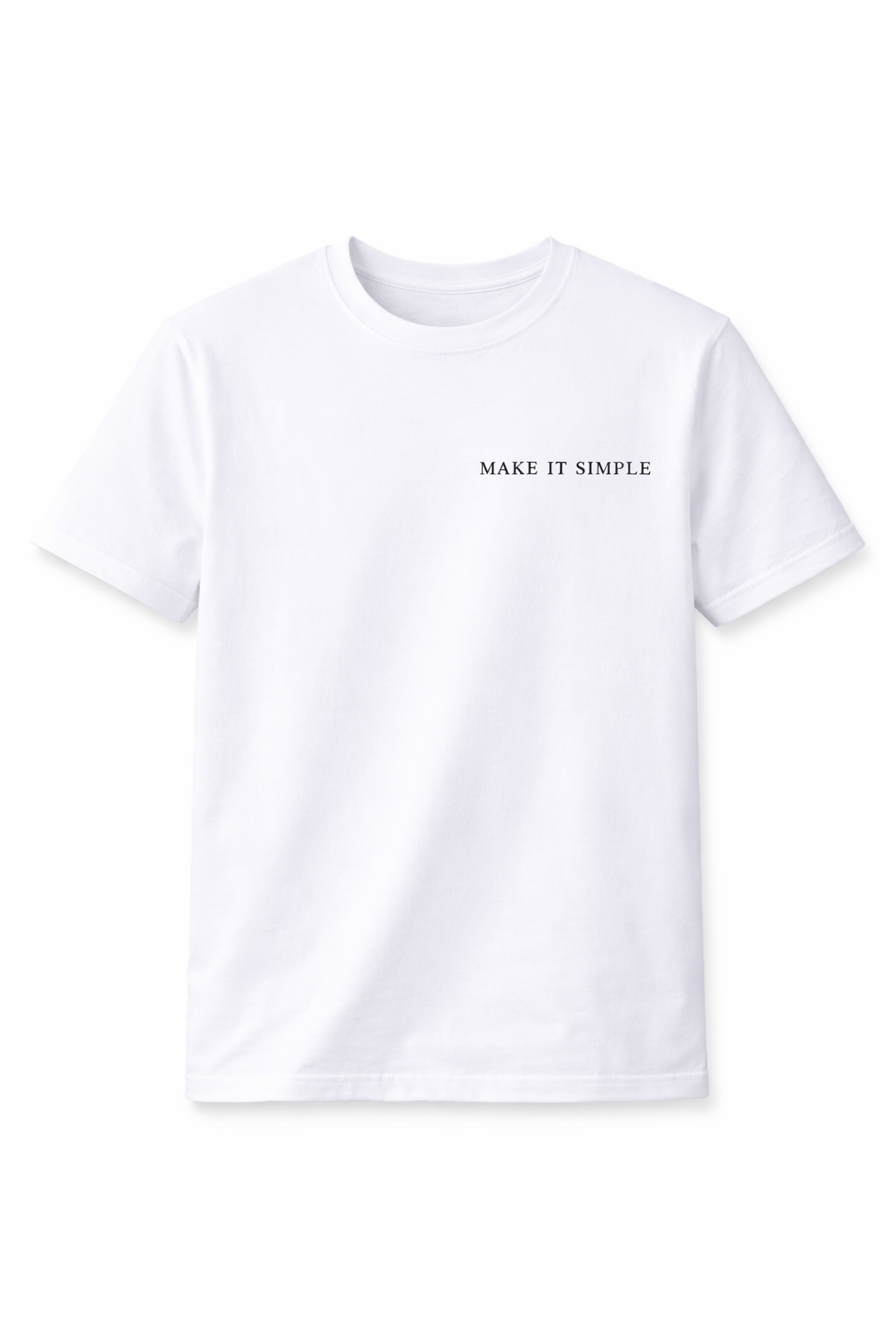 White Make It Simple Graphic T-Shirt – 180 GSM Premium Cotton | Smart Fit
